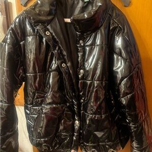 Shiny Black Puffer Jacket